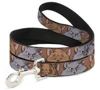 Dog Leash Aristocats Toulouse and Berlioz Close-Up Faces Orange