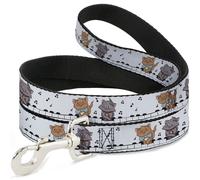 Dog Leash Aristocats Toulouse and Berlioz Piano Pose and Musical Notes White/Bla