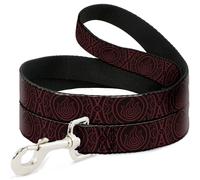Dog Leash Avatar Last Airbender Fire Element Symbol Black/Red NARROW 0.5"