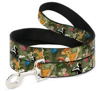 Dog Leash Bambi & Friends Scene WIDE 1.5"