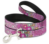 Dog Leash BARBIE LIVING THE DREAM LIFE Icons Collage Pinks NARROW 0.5"