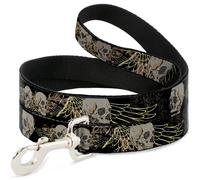 Dog Leash BD Die Hard Skull 01 WIDE 1.5"