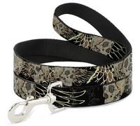 Dog Leash BD Die Hard Skull 02 WIDE 1.5"