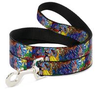 Dog Leash Beauty & the Beast Stained Glass Scenes WIDE 1.5"