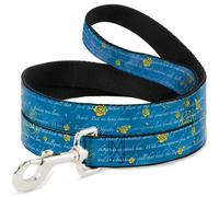 Dog Leash Beauty & the Beast Story Script NARROW 0.5"