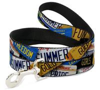 Dog Leash Cali License Plates Stacked WIDE 1.5"
