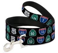 Dog Leash California Highway Signs Black