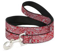 Dog Leash Cars 3 LIGHTNINING MCQUEEN Icons Collage White/Red