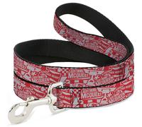 Dog Leash Cars 3 LIGHTNINING MCQUEEN Icons Collage White/Red
