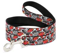 Dog Leash Cars 3 Ligtning McQueen/Storm Jackson Poses Scattered White WIDE 1.5"