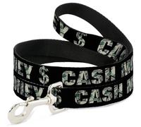 Dog Leash CASH MONEY $ Black/Dollars