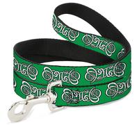 Dog Leash Celtic Knot2 Greens/Black/White WIDE 1.5"