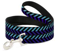 Dog Leash Chevron3 Split Turquoise/Purple/Black