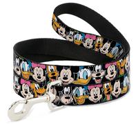 Dog Leash Classic Disney Character Faces Black