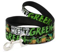 Dog Leash Classic TMNT Group Pose6/KEEPING IT LEAN, MEAN & GREEN Black/Green/Whi