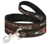 Dog Leash Coca-Cola PAUSE AND REFRESH Typography and Bottle Brown/Red/White