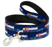 Dog Leash Colorado Cutthroat Trout Flag/Snowy Mountains Blues/White/Red/Yellow W