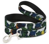 Dog Leash COWBOY BEBOP Crew Group Pose and Title Logo White/Black/Greens