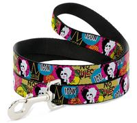 Dog Leash Cruella de Vil Cruell World and Round Badge Icons Collage