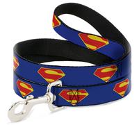 Dog Leash DC League of Super-Pets Superman Shield Logo Blue/Red/Yellow WIDE 1.5"