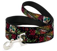 Dog Leash Death Before Dishonor CLOSE-UP Black WIDE 1.5"