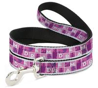 Dog Leash Disney DREAM Princess Silhouette Poses Pinks/White NARROW 0.5"