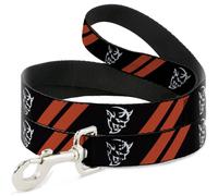 Dog Leash Dodge Stripes/Demon Icon Black/Red/White WIDE 1.5"