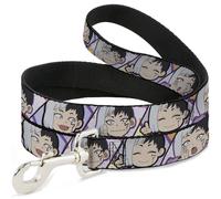 Dog Leash Dr. Stone Chibi Gen Asagiri Expression Blocks WIDE 1.5"
