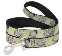 Dog Leash Dr. Stone Chibi Senku and Gen Faces Stars Yellows NARROW 0.5"