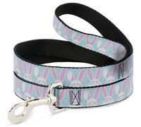Dog Leash Easter Bunnies Smiling Sky Blue NARROW 0.5"