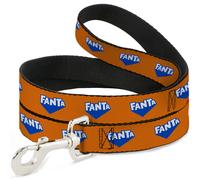 Dog Leash FANTA Logo Orange/Blue/White WIDE 1.5"