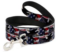 Dog Leash Flying Eagle/American Flag WIDE 1.5"