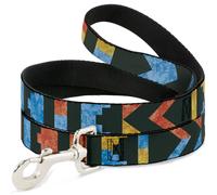 Dog Leash Geometric8 Charcoal/Orange/Gold/Blue