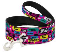 Dog Leash Girl Rule Bubbles WIDE 1.5"