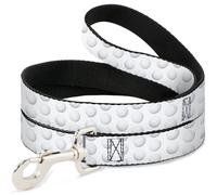 Dog Leash Golf Ball Dimples Whites NARROW 0.5"
