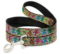 Dog Leash Grateful Dead Dancing Bears Swirl Multi Color NARROW 0.5"