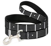 Dog Leash Guitar Neck Black/White NARROW 0.5"