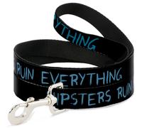 Dog Leash HIPSTERS RUIN EVERYTHING Black/Blue