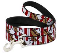 Dog Leash Hot Dogs/Stars & Stripes WIDE 1.5"