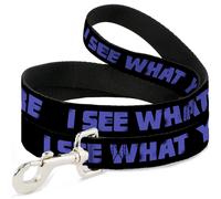 Dog Leash I SEE WHAT YOU DID THERE Weathered Black/Purple WIDE 1.5"