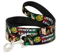 Dog Leash JUSTICE LEAGUE Logo/4-Superhero Panels Pop Art WIDE 1.5"