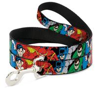 Dog Leash Justice League Superheroes CLOSE-UP New WIDE 1.5"