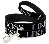 Dog Leash LIKE A BOSS2 Black/Red NARROW 0.5"