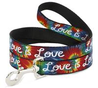 Dog Leash LOVE IS LOVE BD Tie Dye/White