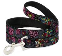 Dog Leash Love Kills CLOSE-UP Gray WIDE 1.5"