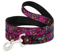 Dog Leash Love Kills Pink WIDE 1.5"