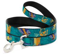Dog Leash Luca and Alberto Sea Monsters Swimming Poses Turquoise Blues