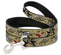 Dog Leash Lucky Tan NARROW 0.5"