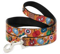 Dog Leash Marvel 9-Avengers Halloween Jack-O-Lantern Pumpkin Icons Scattered Ora