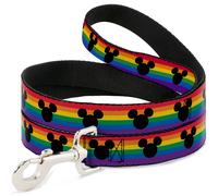 Dog Leash Mickey Mouse Ears Icon Rainbow Pride Flag WIDE 1.5"